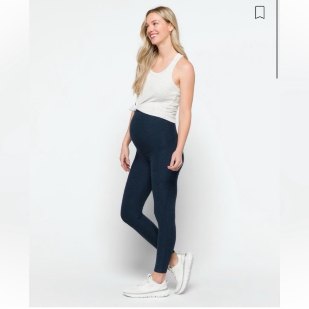 Beyond Yoga Beyond the Bump Maternity Extra Large XL Leggings Dark Gray Black